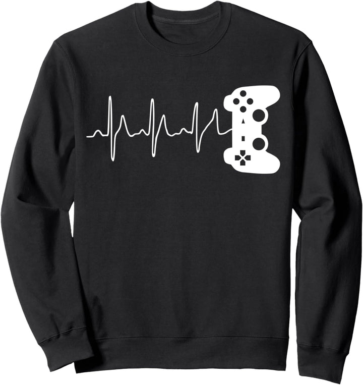 Gamer Herzschlag Videospieler Controller Konsole Nerd Gamer Sweatshirt