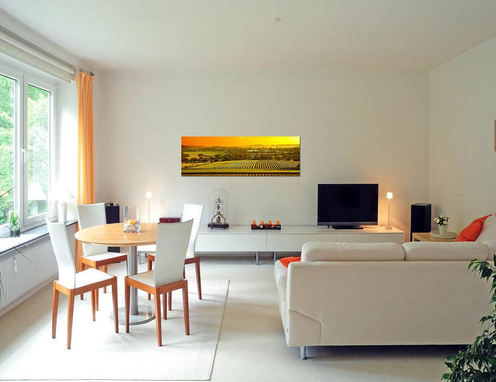 Paul Sinus Art Panoramabild auf Leinwand und Keilrahmen 150x50cm Australien Landschaft Sonnenunterga