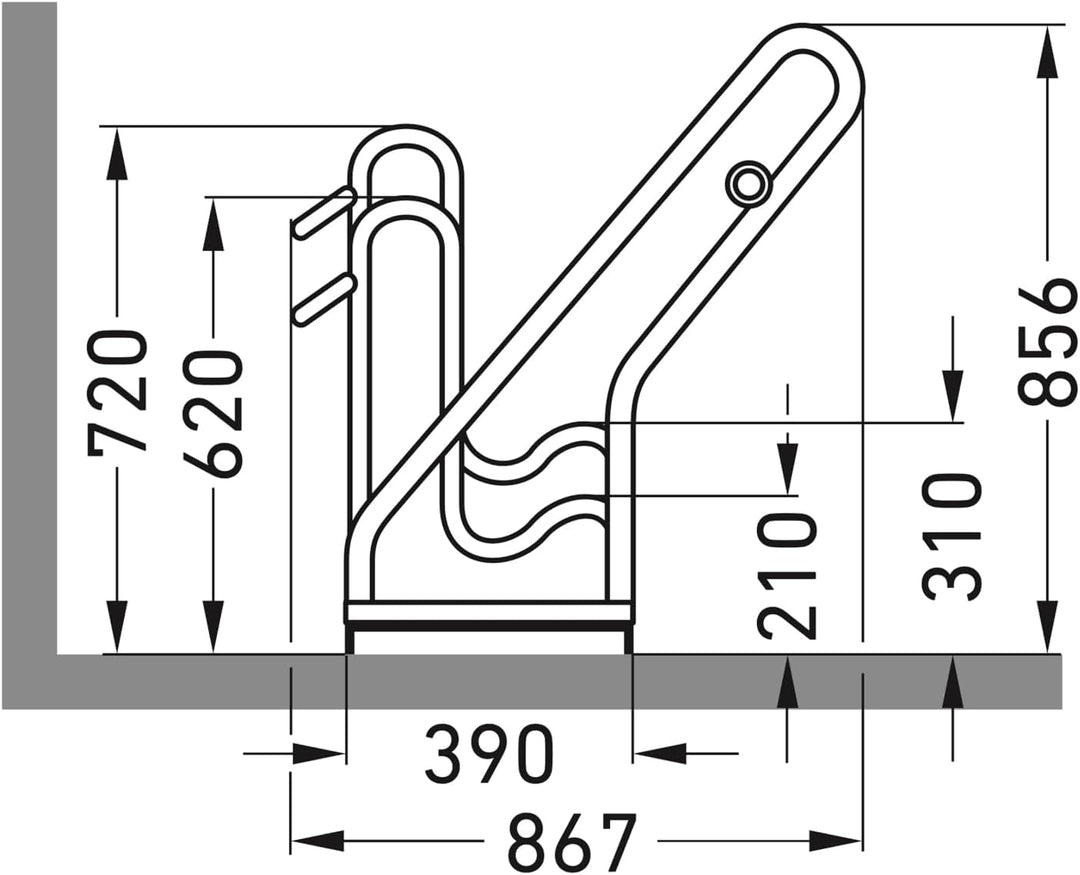 Anlehnparker 4502 | Fahrradständer einseitig | für 2 Fahrräder | Freiaufstellung | erweiterbar | Abw