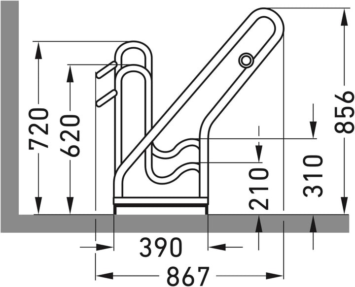 Anlehnparker 4502 | Fahrradständer einseitig | für 2 Fahrräder | Freiaufstellung | erweiterbar | Abw