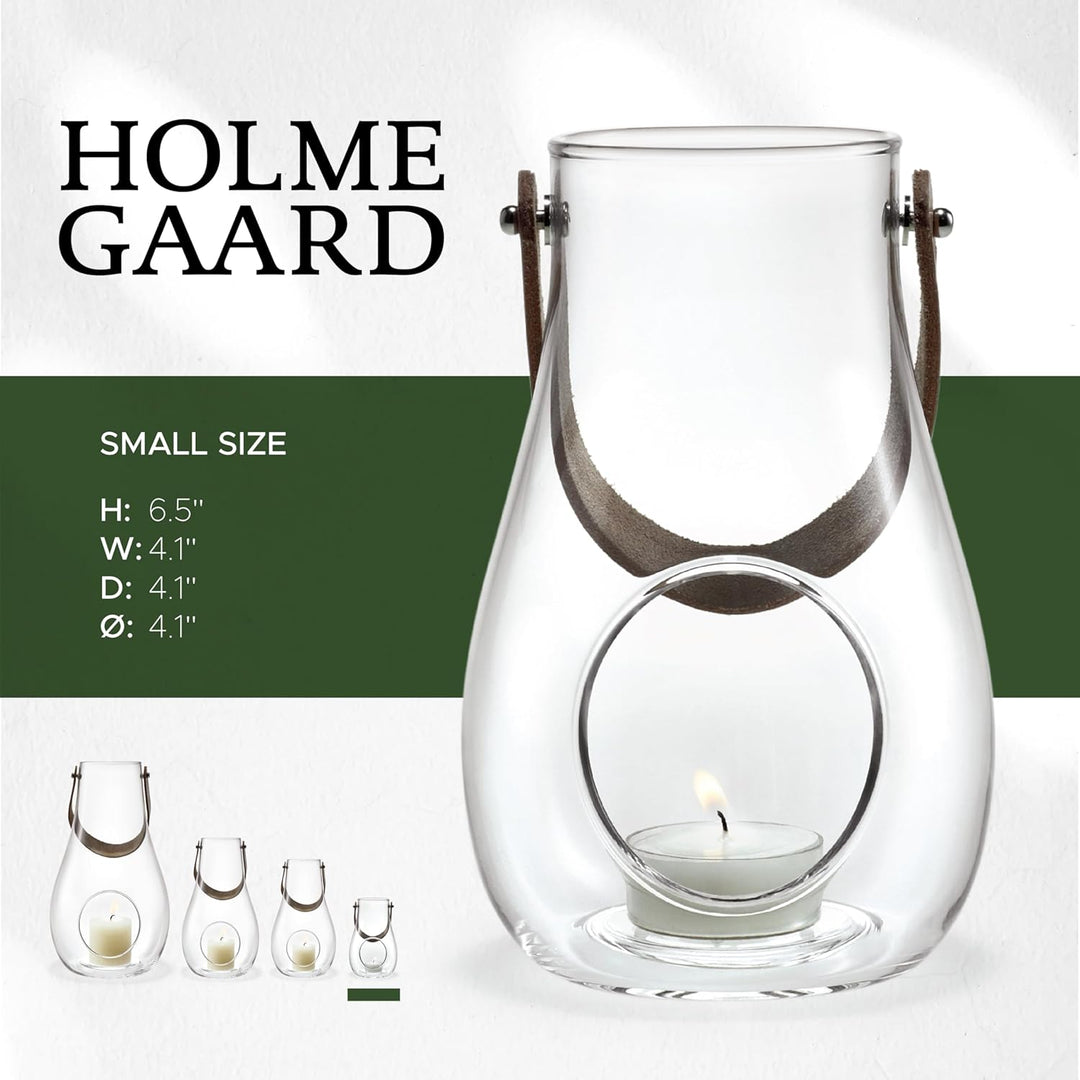 Holmegaard Laterne H16.5 cm Design with Light aus mundgeblasenem Glas, klar Klar H16,5 cm, Klar H16,