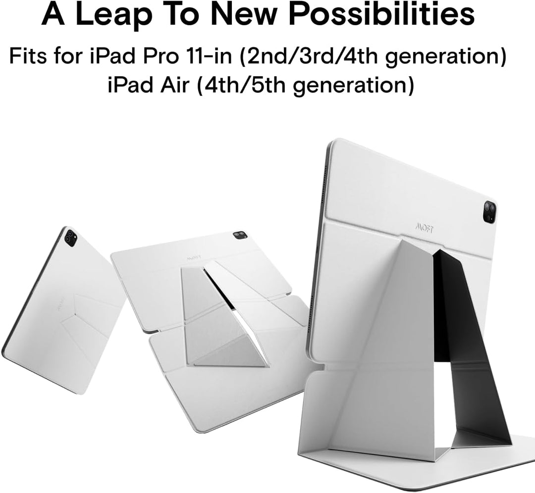 MOFT Tablet Ständer für Schreibtisch, Leder Folio Verstellbarer iPad Ständer Magnetische Hülle mit M