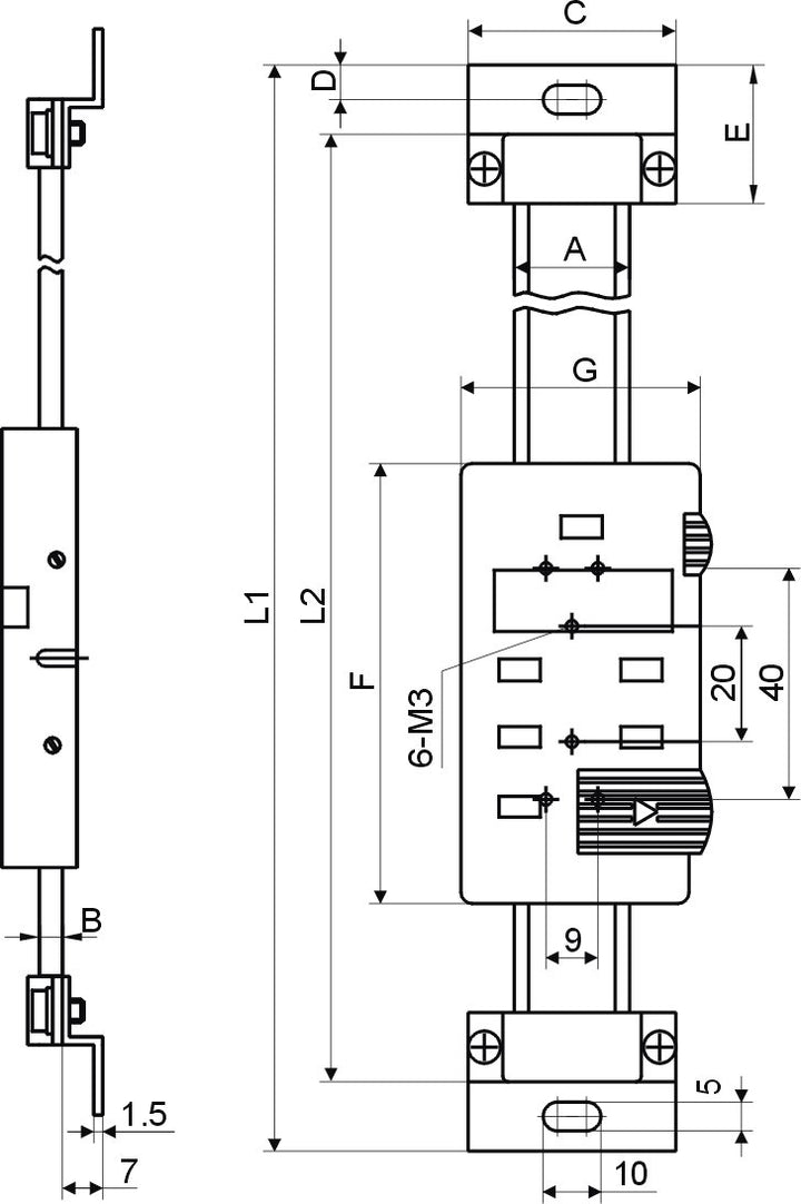 CNC QUALITÄT Digital-Einbau-Messschieber 100 mm senkrecht