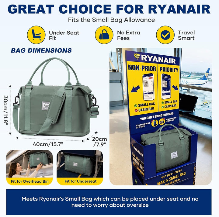 Reisetasche Damen 40x30x20 Ryanair Handgepäck Tasche Sporttasche Weekender Bag Schwimmtasche Wasserd