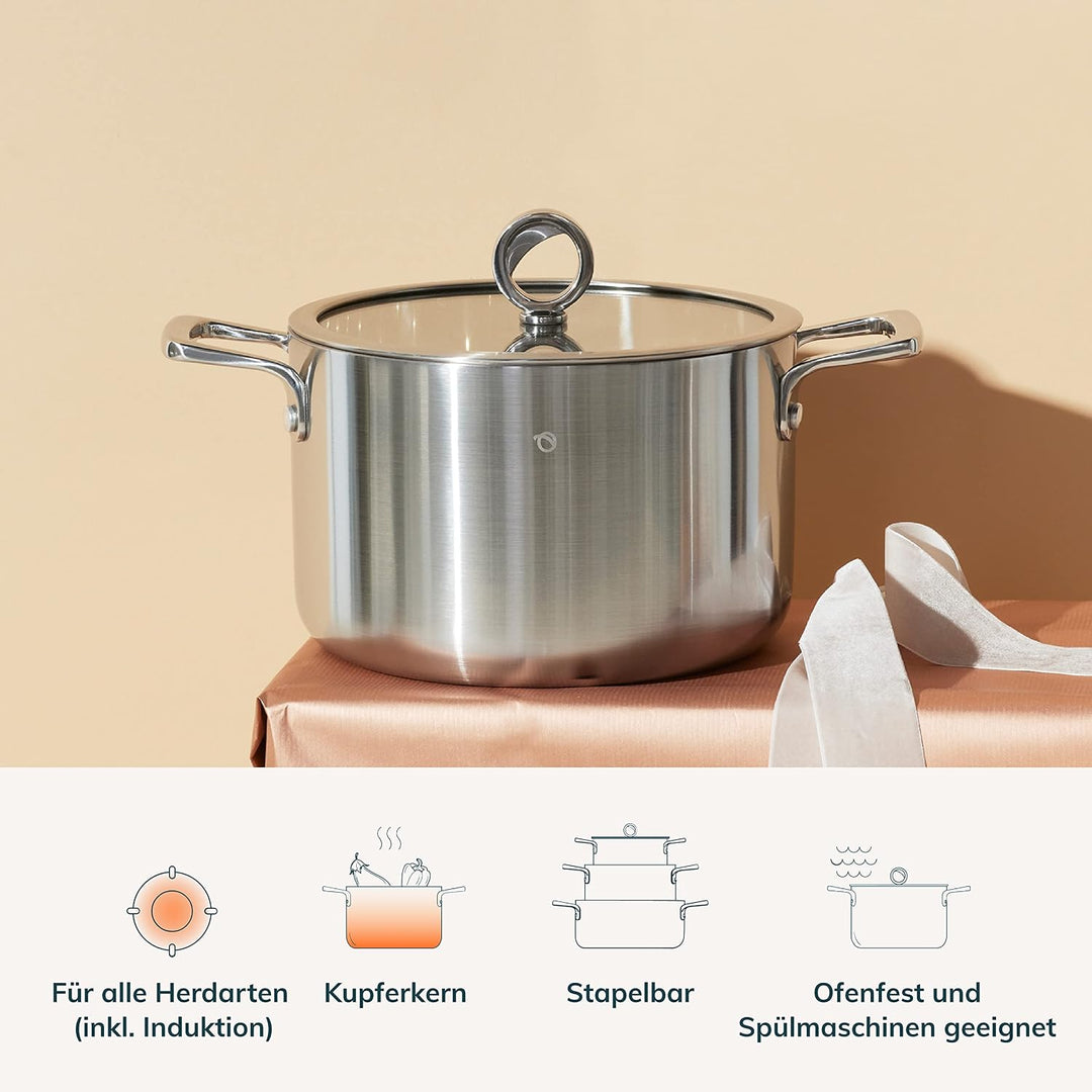 Olavson – Premium-Topf mit Kupferkern – grosser antihaftbeschichteter Topf mit Kupferkern – geeignet