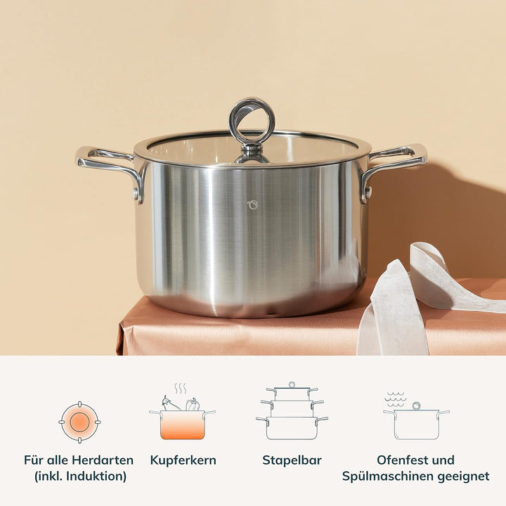 Olavson – Premium-Topf mit Kupferkern – grosser antihaftbeschichteter Topf mit Kupferkern – geeignet