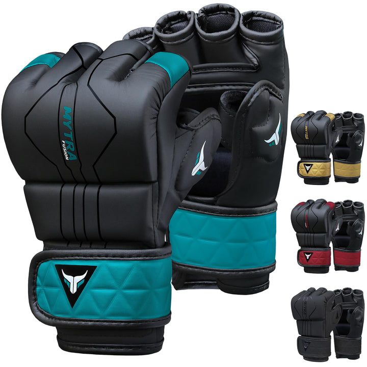 MMA Handschuhe für Herren und Damen — Atmungsaktive Open-Palm Sparring Handschuhe, Grappling Handsch