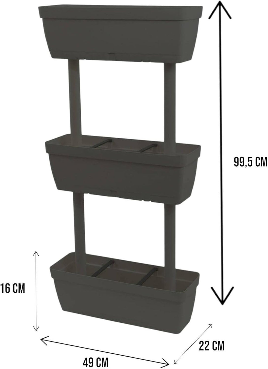 Dmora Set von 3 Vasen für den Hausgemüsegarten, Set von 3 Blumen Tür Vasen für Innen oder Aussen , 1