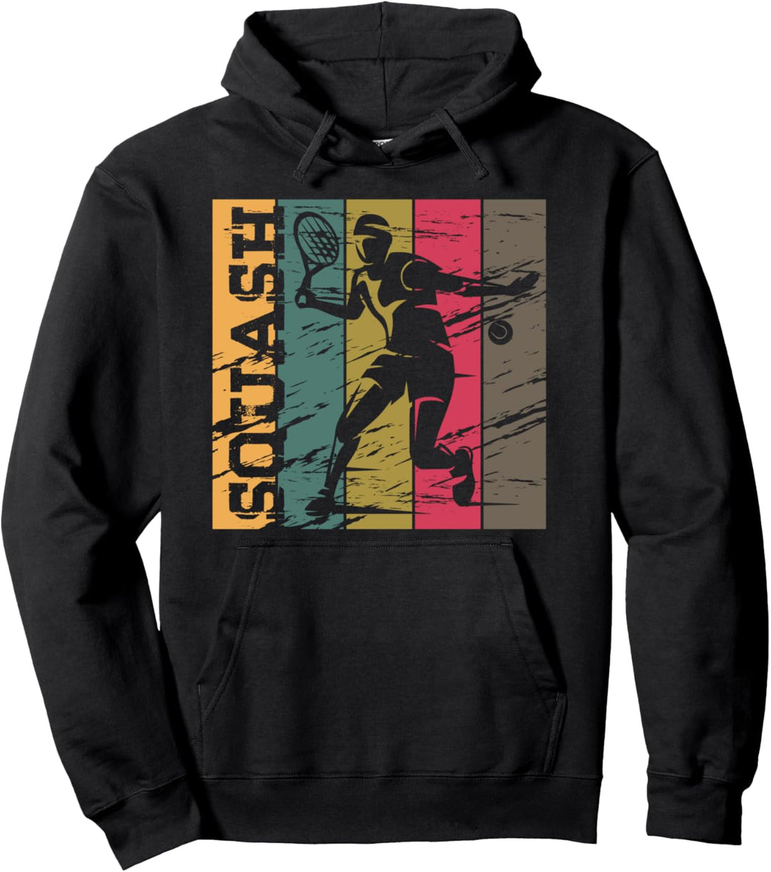 Squash-Schläger und Ball-Sportspieler. Pullover Hoodie
