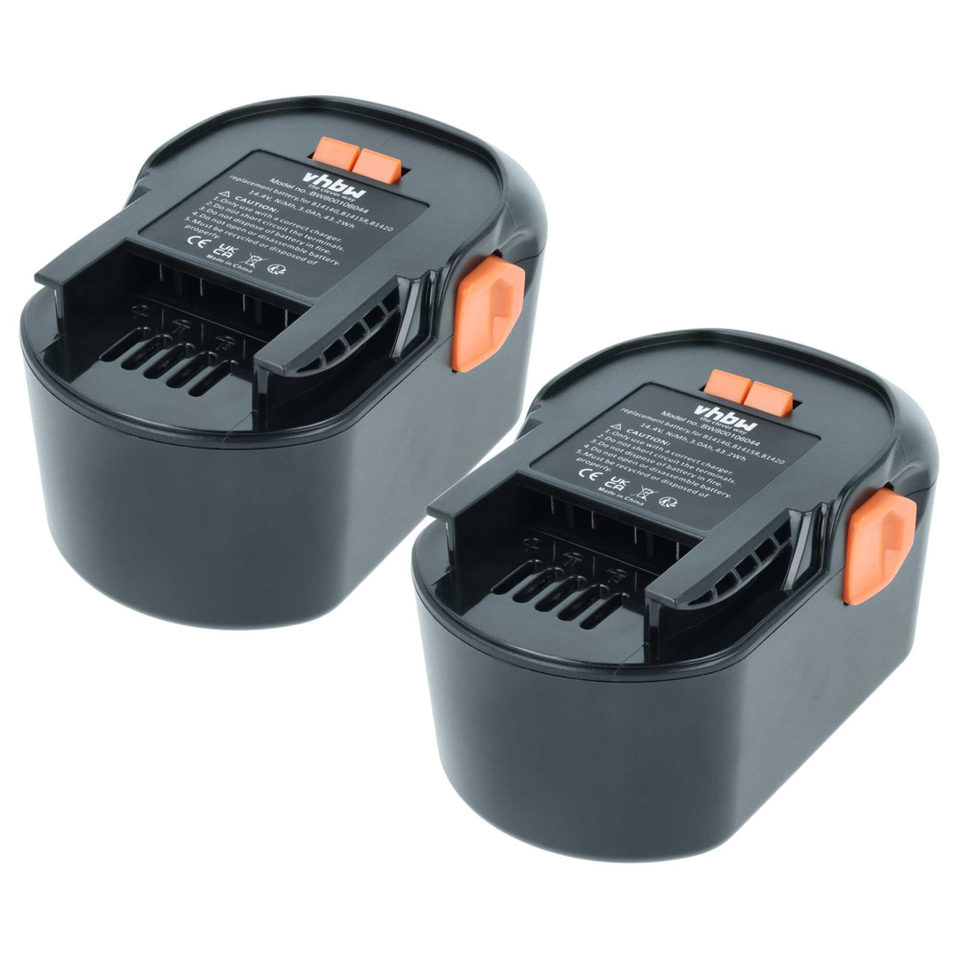 vhbw 2X Akku kompatibel mit AEG FL 14 | Werkzeug (3000 mAh, NiMH, 14,4 V)