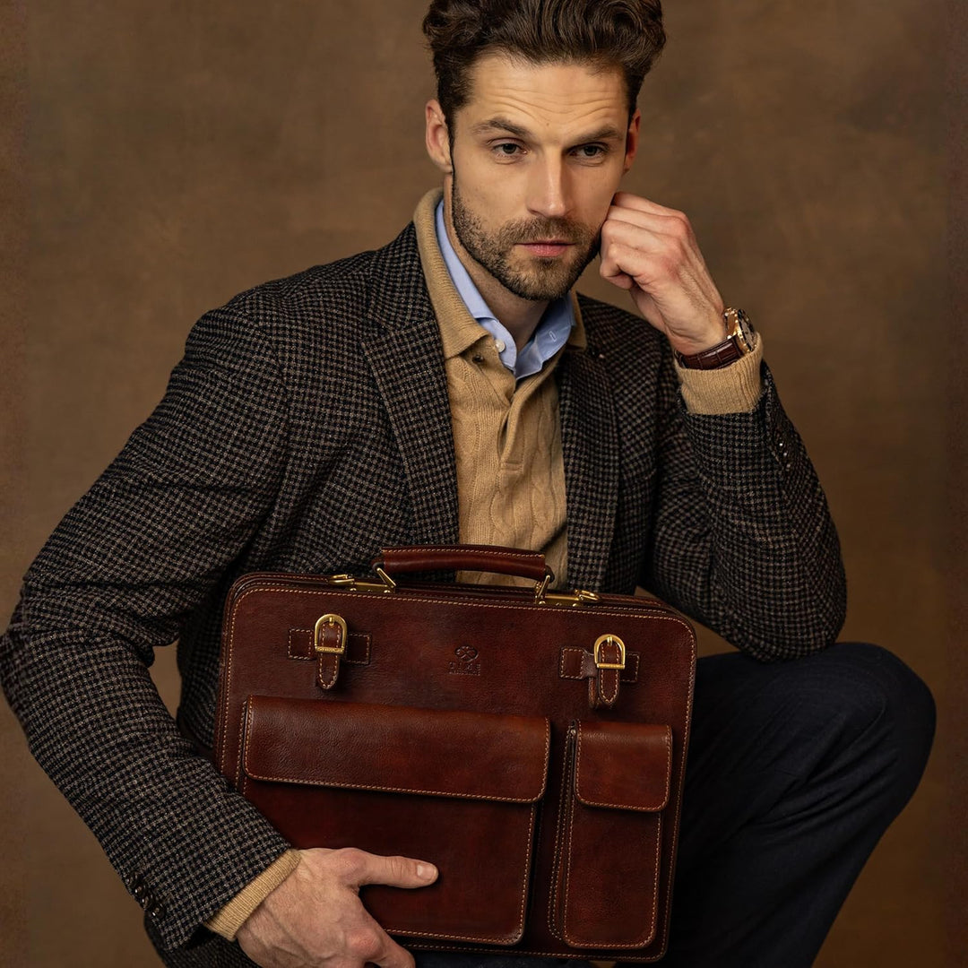 Time Resistance Leder Arbeitstasche – Handgemacht Ledertasche 15 Zoll Laptoptasche Bürotasche Notebo