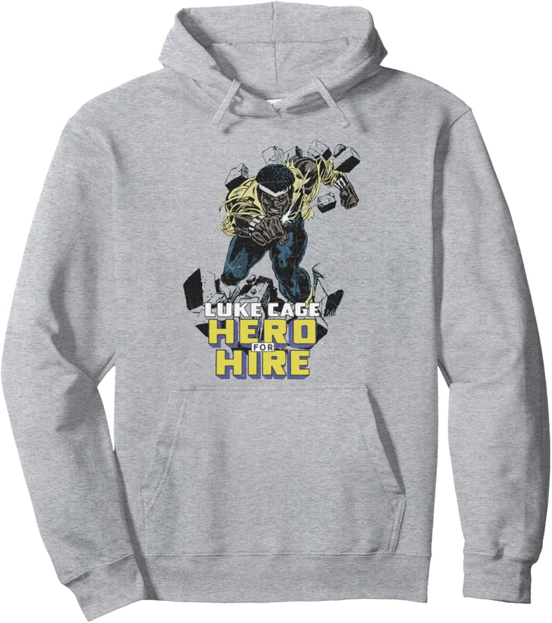 Marvel Luke Cage Hero For Hire Comic Text Pullover Hoodie