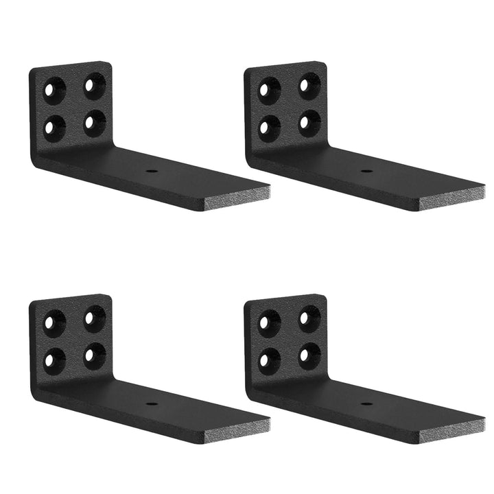 MLOQI 4 stück Regalhalterung Schwarz Regalwinkel Schwerlast, Regalwinkel Schwarz Metall, Wandhalteru