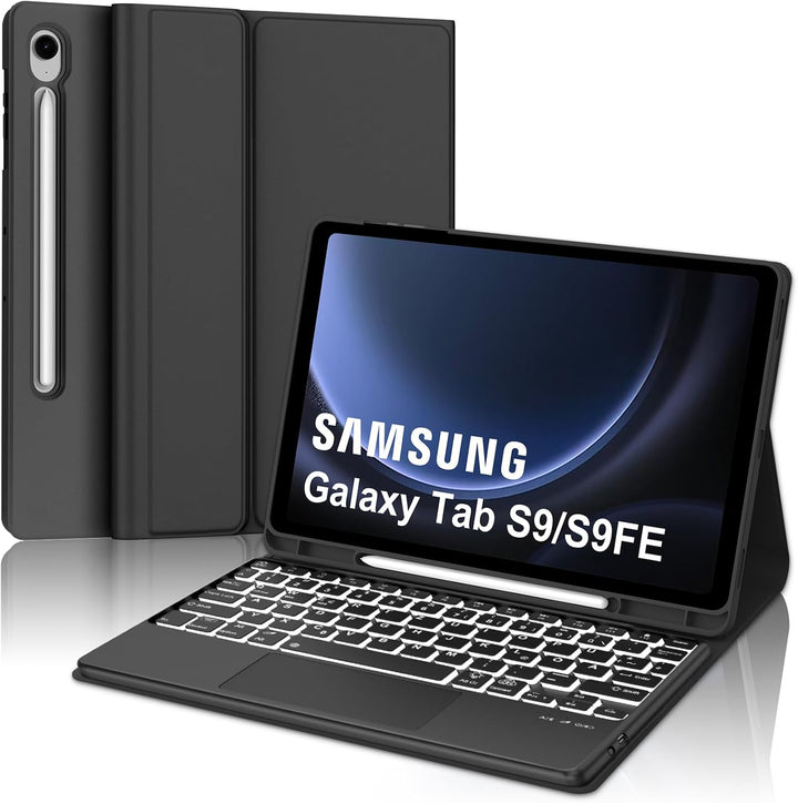 Samsung Galaxy Tab S9 FE Hülle mit Tastatur, Samsung Tablet Tastatur mit Touchpad für Galaxy Tab S9
