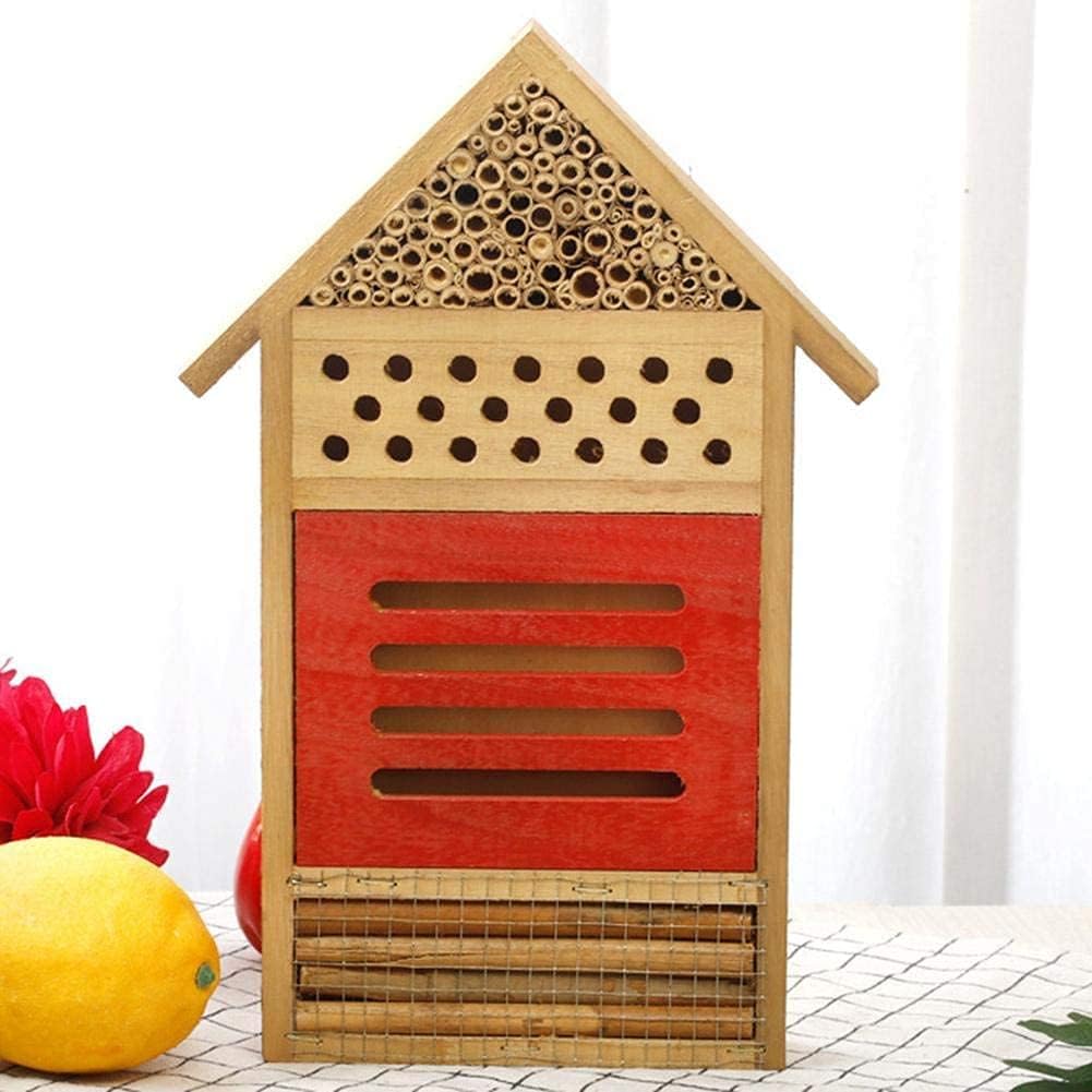 Insektenhaus Natur Holz Bienenhotel Schmetterling Lebensraum für Gärten Marienkäfer Schmetterling Bl