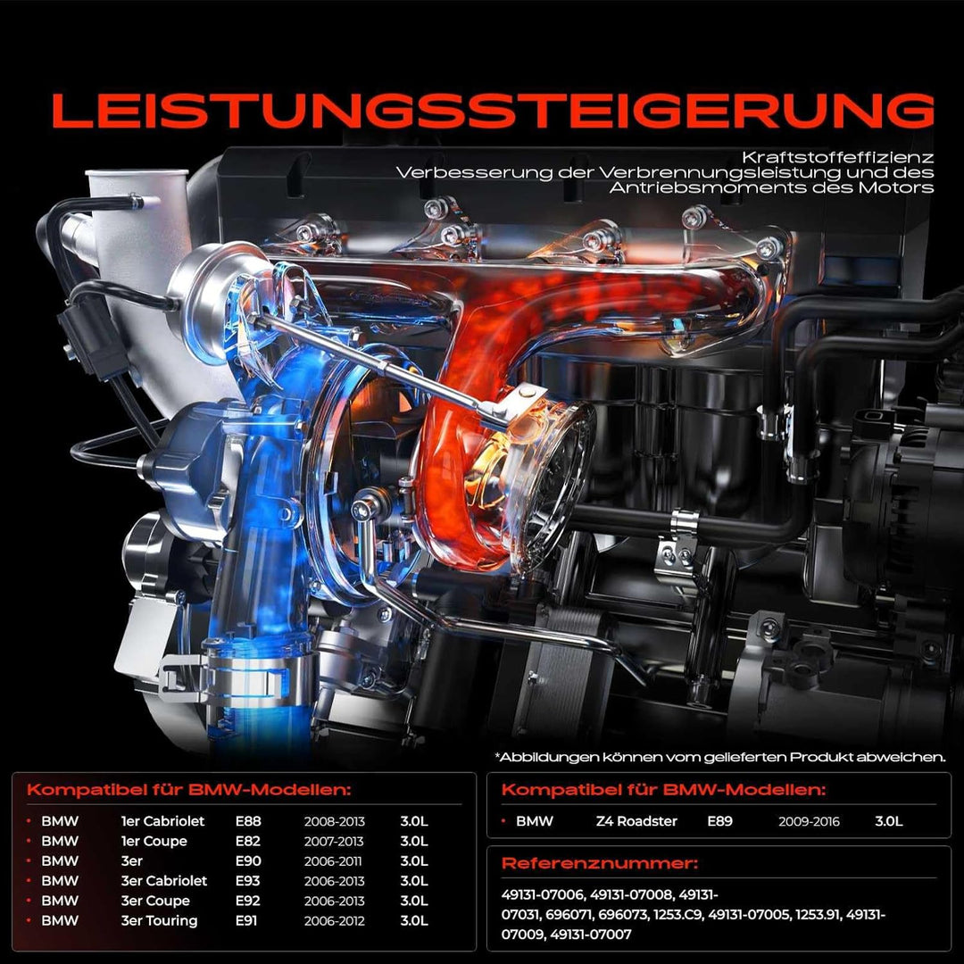 Frankberg Turbolader Benzin Kompatibel mit 1er E82 E88 135 M 3.0L 2007-2013 3er E90 E91 E92 E93 335
