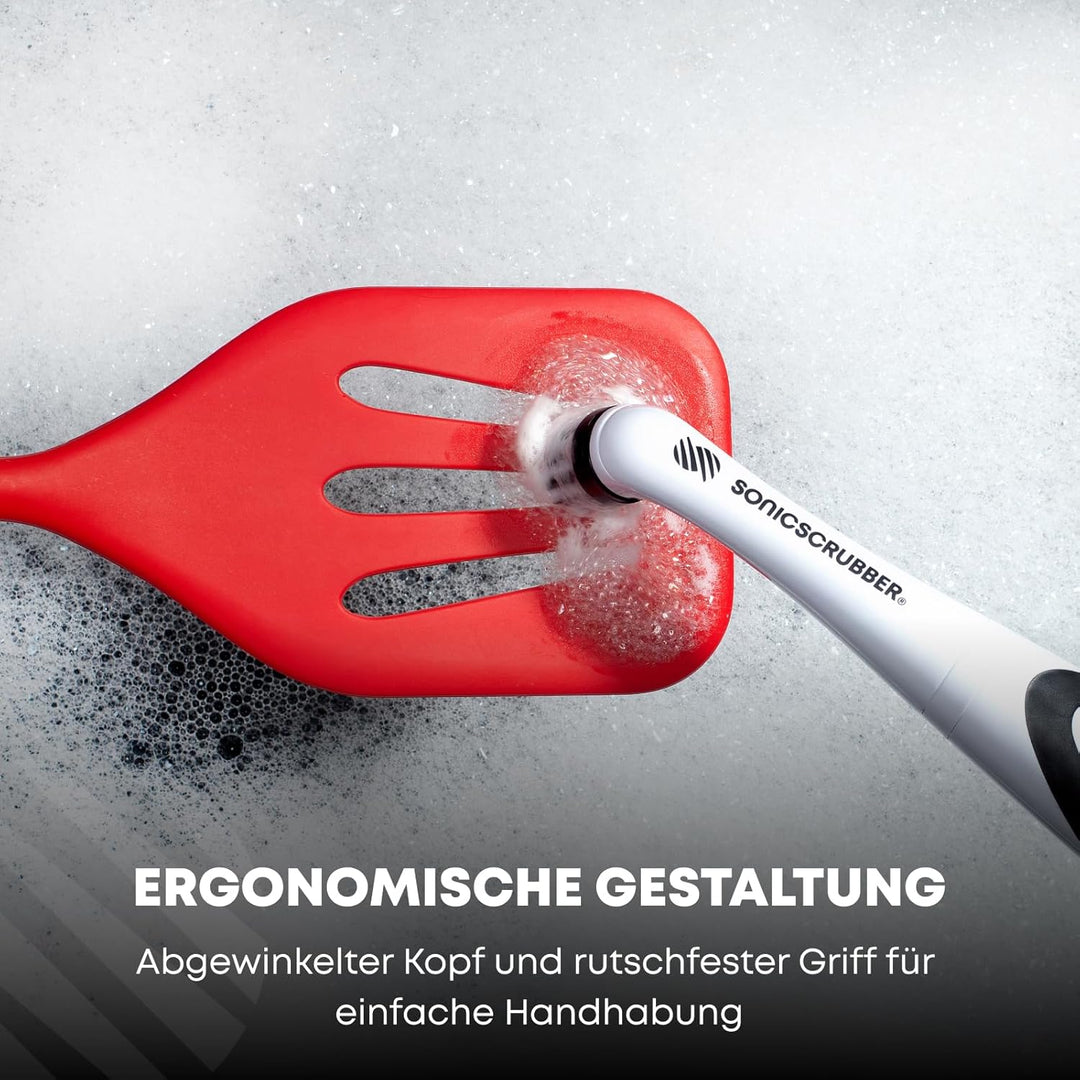 SonicScrubber - Elektrische Reinigungsbürste - Inklusive 4 Bürstenköpfe - Ideal für alle Räume und O