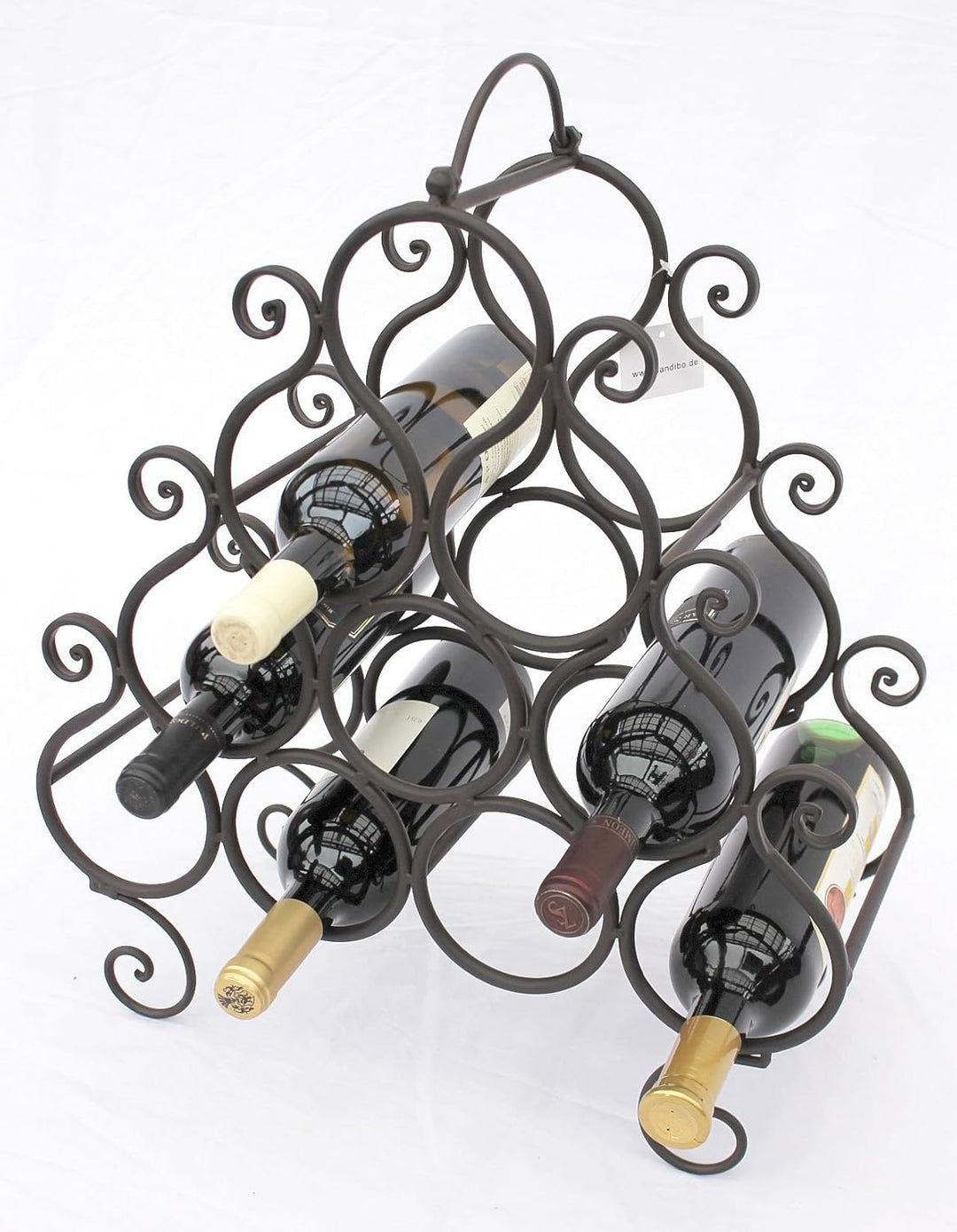 DanDiBo Weinregal aus Metall für 10 Flaschen JC130060 Flaschenhalter 52 cm Flaschenregal