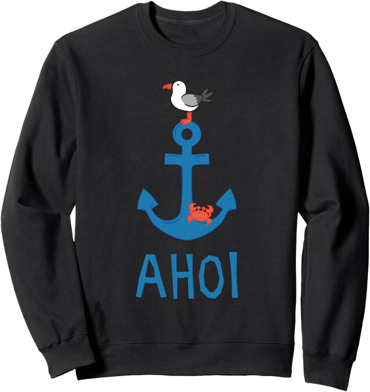 Ahoi Anker Möwe Krabbe Norddeutsch Geschenk Sweatshirt