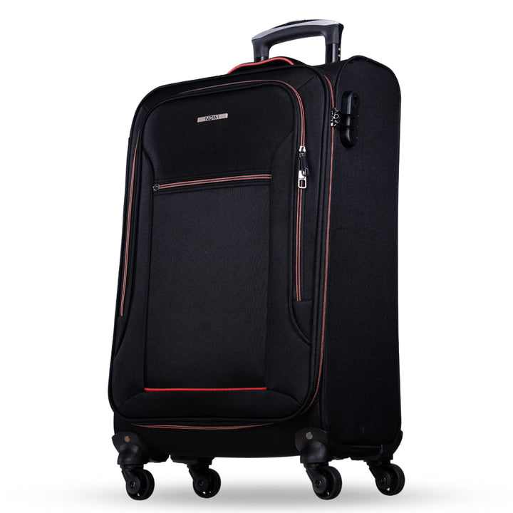 NOWI Sevilla Weichschalen Trolley L – Mittelgrosser Stoff Koffer 50L mit 4 Rollen &amp; Zahlenschloss |