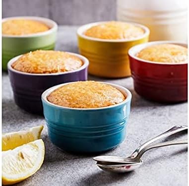 Le Creuset 6er-Set Mini Förmchen aus Steinzeug, Je 100 ml, Steinzeug, Regenbogen, 79134108359030 6er