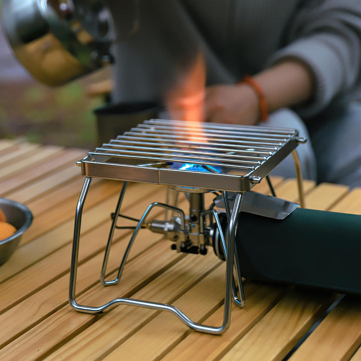 Klappbarer Campinggrill Tragbar Edelstahl Grillgitter Outdoor Grillrost mit Tragetasche Lagerfeuer-G