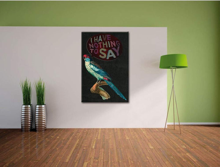 Dark Nothing to say black Leinwandbild Bild auf Leinwand, XXL riesige Bilder fertig gerahmt mit Keil