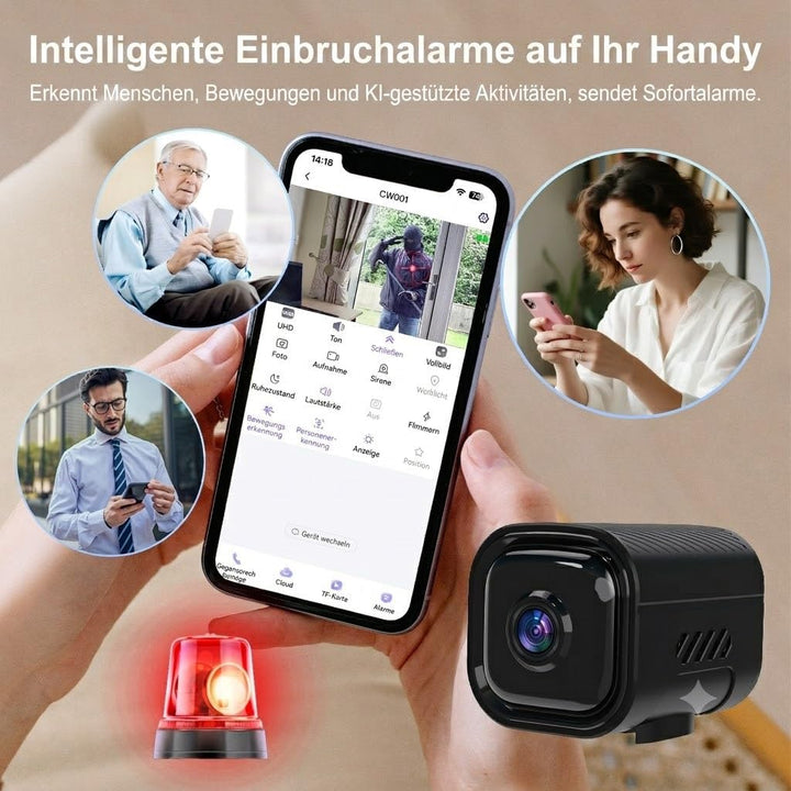Überwachungskamera 2K-Drahtlose Innenkamera mit Sicherheitskamera(Schwarz) | 30-Tage Akkulaufzeit 2.