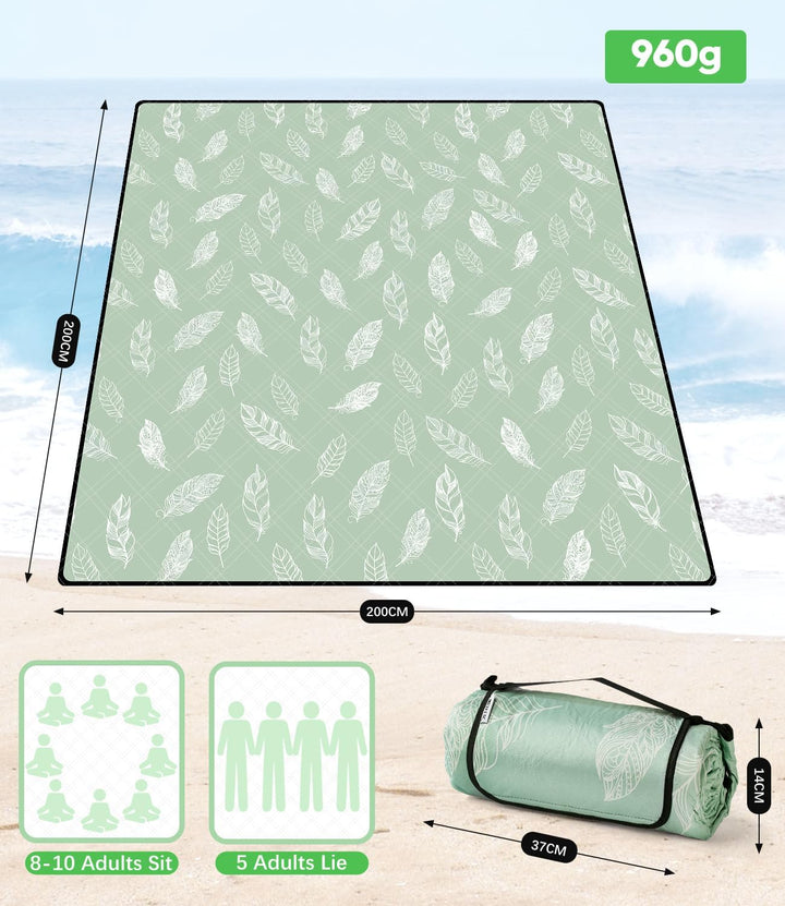 Picknickdecke wasserdicht waschbar, Stranddecke Sandfrei XXL Campingdecke Strandmatte isoliert mit w