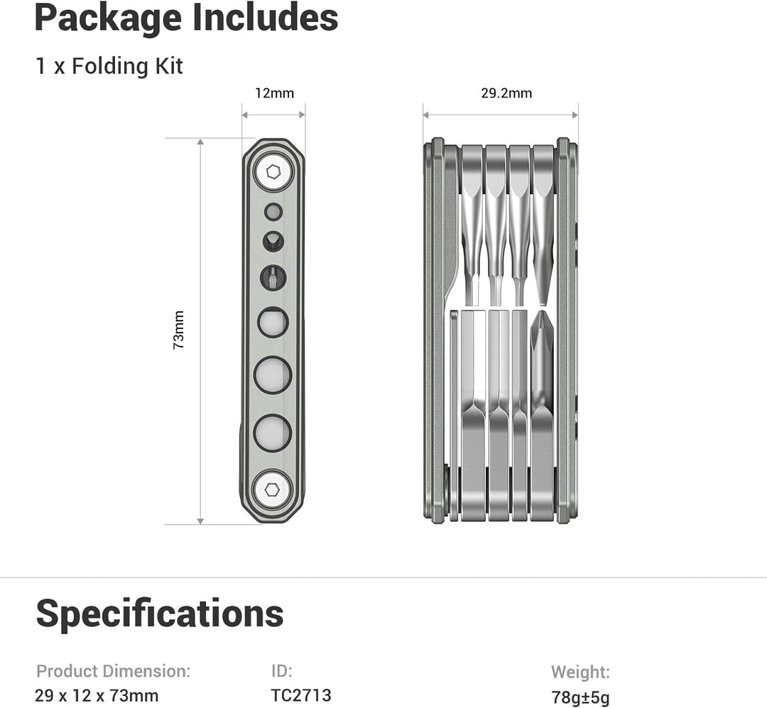 SMALLRIG 9 in 1 Faltwerkzeugset Multifuncitonal Tool Kit für Videografen - TC2713