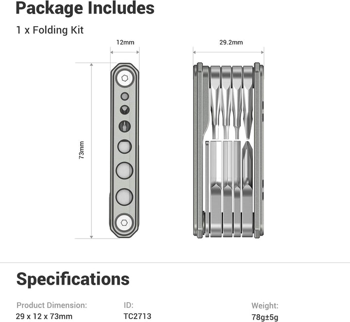 SMALLRIG 9 in 1 Faltwerkzeugset Multifuncitonal Tool Kit für Videografen - TC2713
