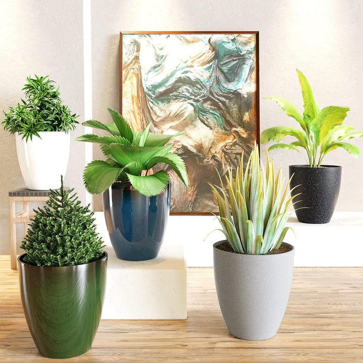 QCQHDU Blumentöpfe Set mit 2 Stück, Ø 25 x H 28cm Blumentopf für Innen- und Aussenpflanzen mit Entwä