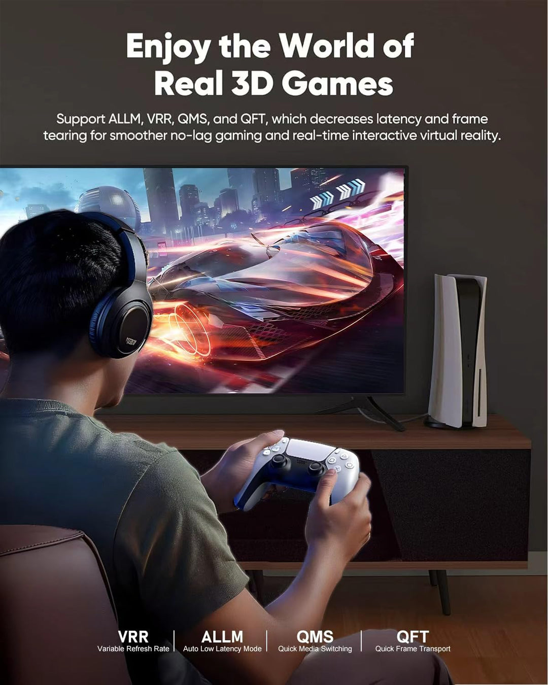 16K HDMI 2.2 Kabel 3M, 96Gbit/s High Speed HDMI Kabel, 16K 60Hz 8K 60Hz 4K 240Hz 144Hz 120Hz HDMI 2.