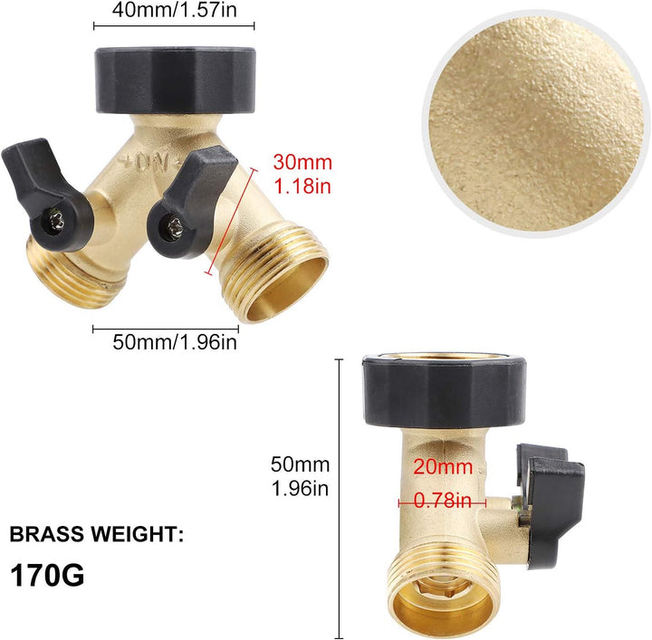 CPROSP 3/4 Zoll Verteiler aus Messing, für Zulaufschläuche, mit 2 Drehschalter, mit 2 * Hahnstückada