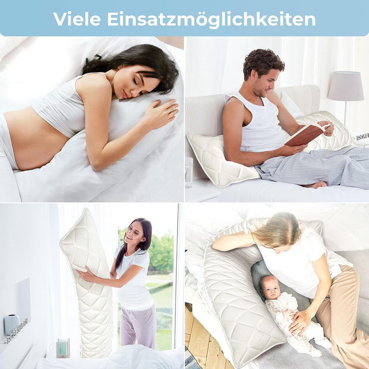 Rosenkern Seitenschläferkissen - [Made in Germany] Seitenschläferkissen 40 x 145 cm, Seitenschlä