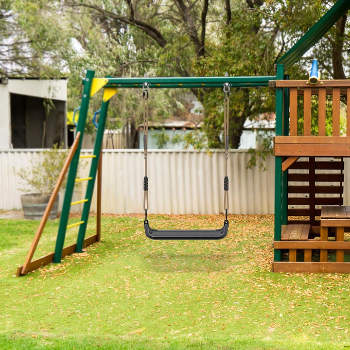 SELEWARE Schaukel Outdoor Kinder Schaukelsitz - Indoor Erwachsene Swing Schwarz Schaukelbrett Höhenv