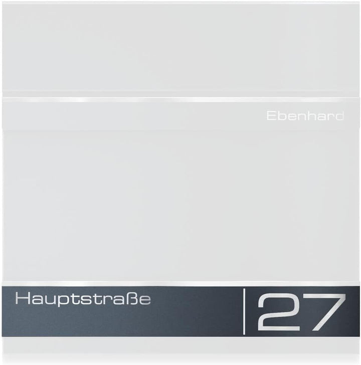 Metzler Edelstahl Briefkastenschild - V2A Edelstahl Gravur Blende für Strassennamen - Ersatzschild f
