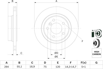 Bosch BD492 Bremsscheiben - Hinterachse - ECE-R90 Zertifizierung - zwei Bremsscheiben pro Set