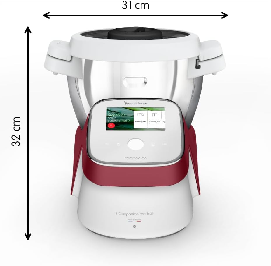 Moulinex I-Companion Touch XL Multifunktions-Küchenmaschine, 1550 W, 14 Programme, Touchscreen, Nutz