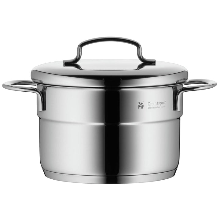 WMF Mini Kochtopf klein 14cm, Metalldeckel, Fleischtopf Induktion 1,3l, Cromargan Edelstahl, stapelb