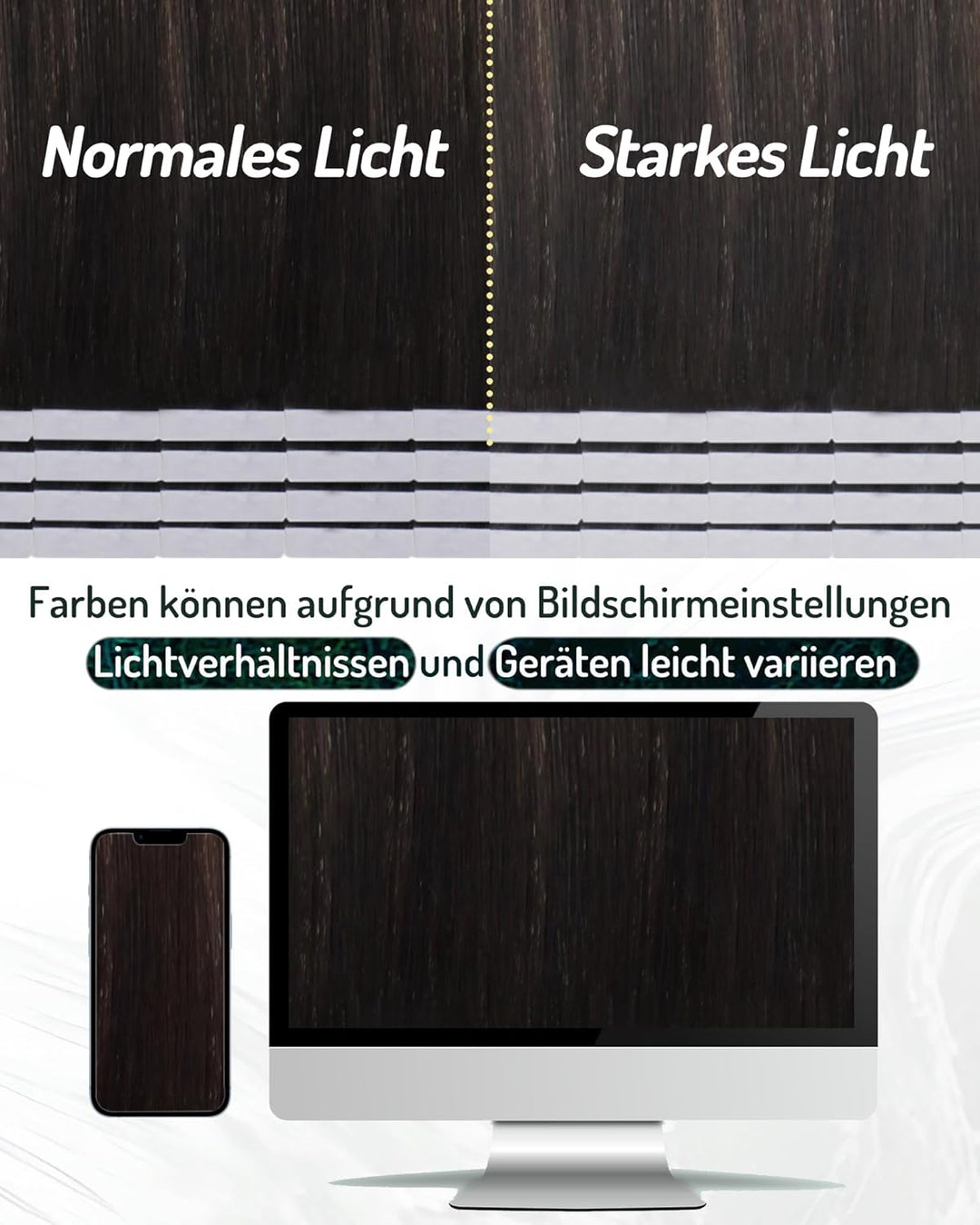 RUNATURE Tape in Extensions Echthaar Balayage Braun Blond 60cm Ombre Haarverlängerung 50g 20pcs #2/6
