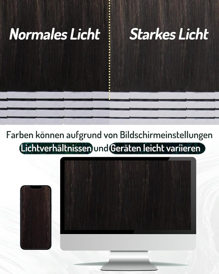 RUNATURE Tape in Extensions Echthaar Balayage Braun Blond 60cm Ombre Haarverlängerung 50g 20pcs #2/6