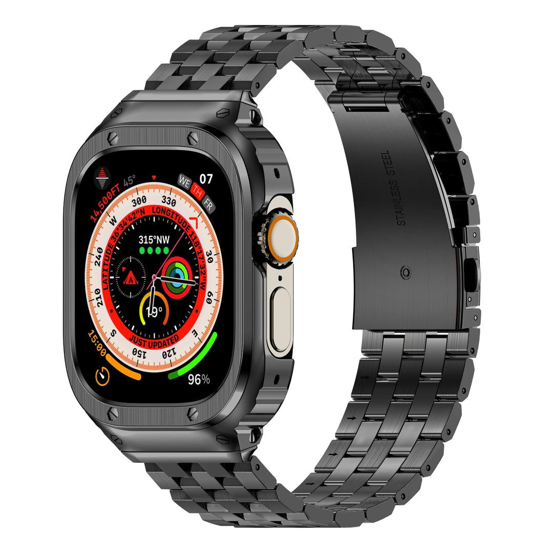 HASLFM Apple Watch Armbänder Kompatibel für iWatch Serie 6/5/4/SE/3/2/1(44mm/42mm), Edelstahl Apple