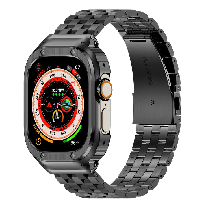HASLFM Apple Watch Armbänder Kompatibel für iWatch Serie 6/5/4/SE/3/2/1(44mm/42mm), Edelstahl Apple