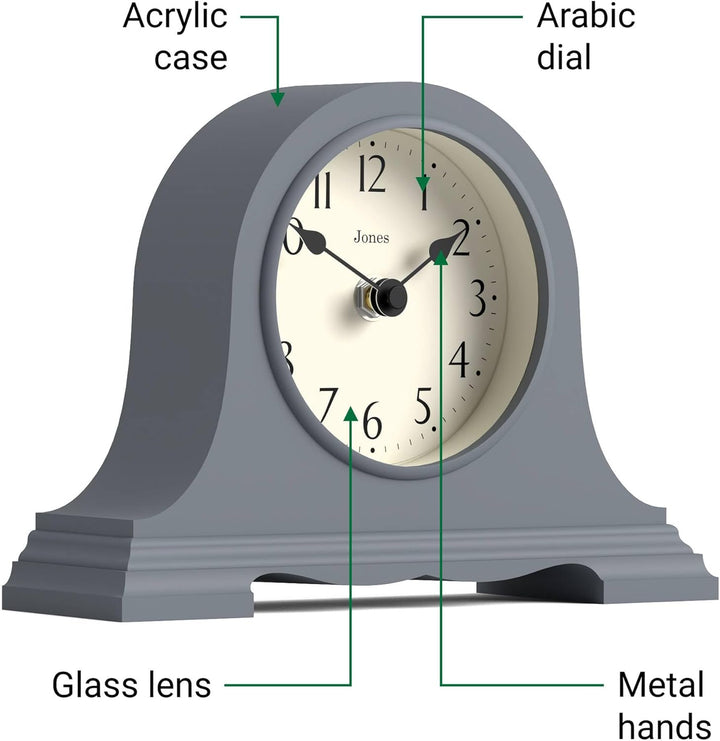 JONES CLOCKS® Speakeasy klein kaminuhr | Klassisches Design des napoleonhutes | Französische Marine