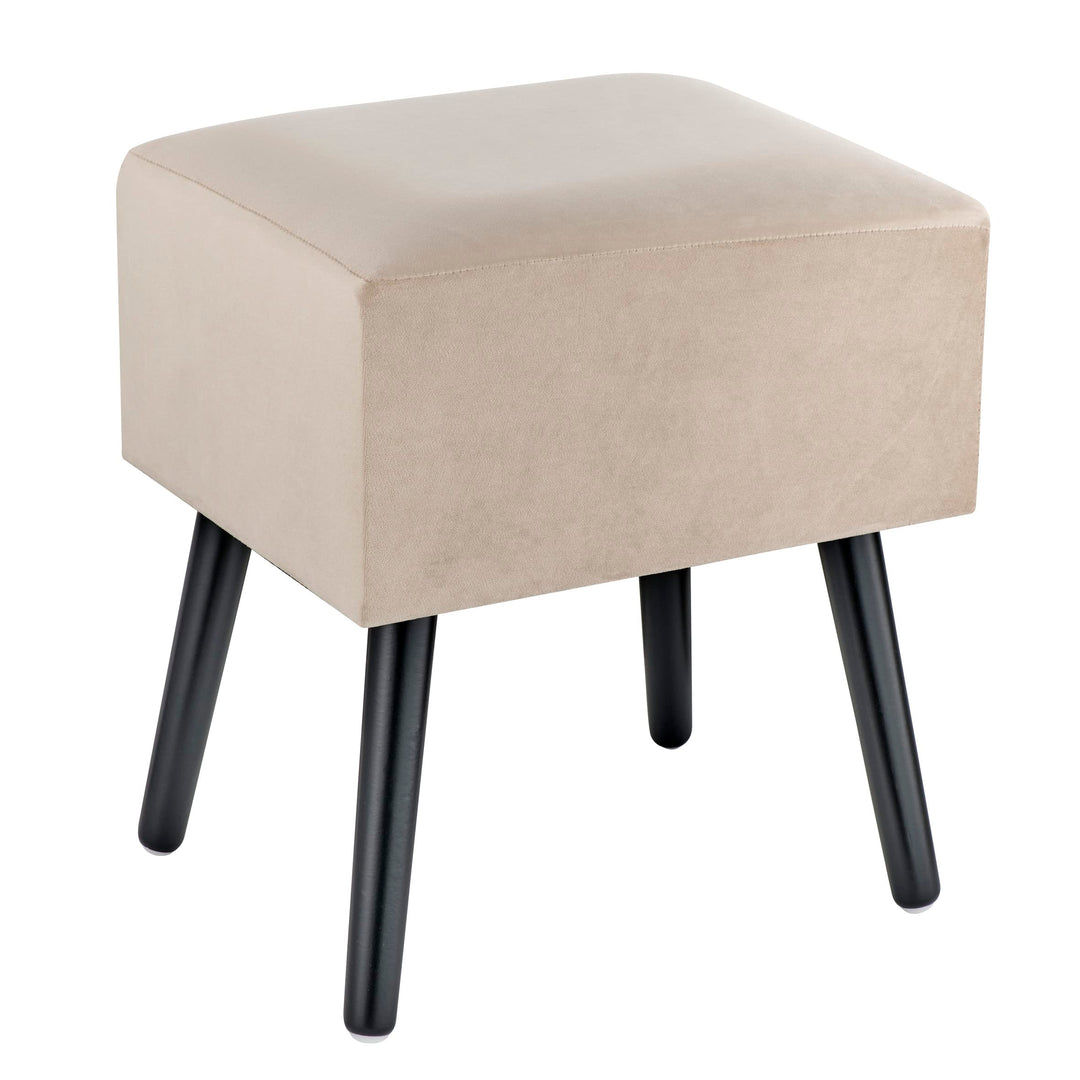 Baroni Home Sitzsack aus Samt, gepolsterter Bankett, Fussstütze mit Pfoten aus Holz, 40 x 33 x 46 cm