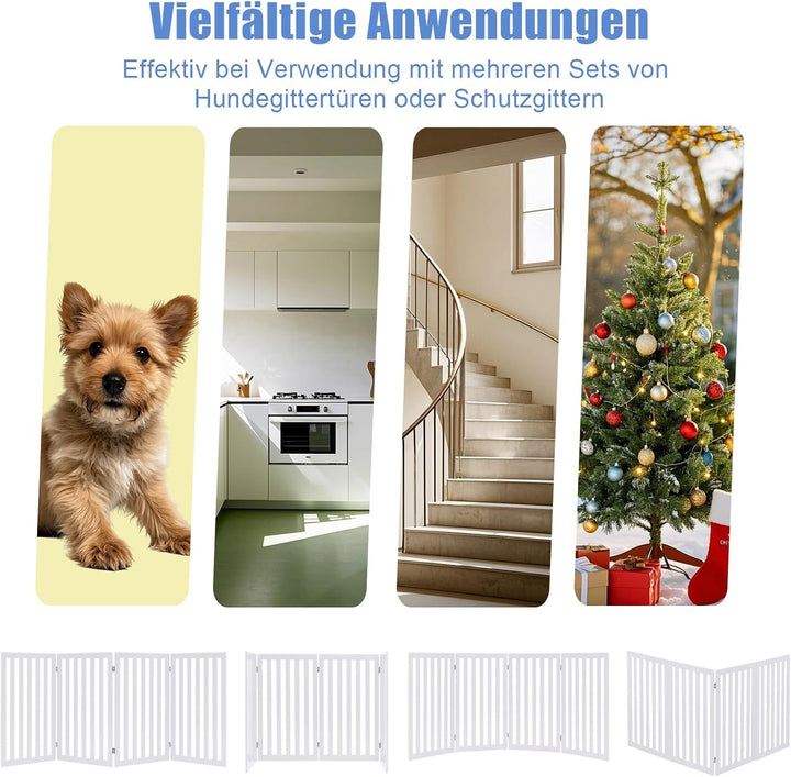 SOARS Absperrgitter Hund, faltbar & freistehend Hundegitter, Schutzgitter für Tür & Treppe, Türschut