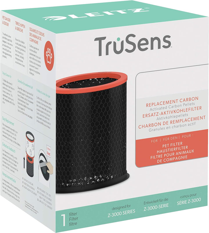 Leitz TruSens Haustier Ersatz-Aktivkohlefilter für Leitz TruSens Z-3000/Z-3500 Luftreiniger, Beseiti