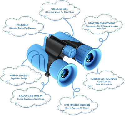 Fernglas für Kinder, 8x21 Ferngläser Klein Fernglas Klein für Erwachsene und Kinder, HD Feldstecher