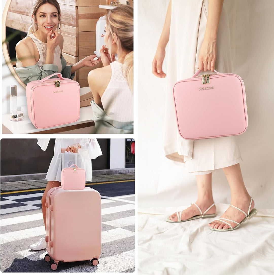 Kosmetiktasche mit LED Beleuchtung Licht, Make up Tasche Koffer Verstauen für Reisen, Kosmetikkoffer